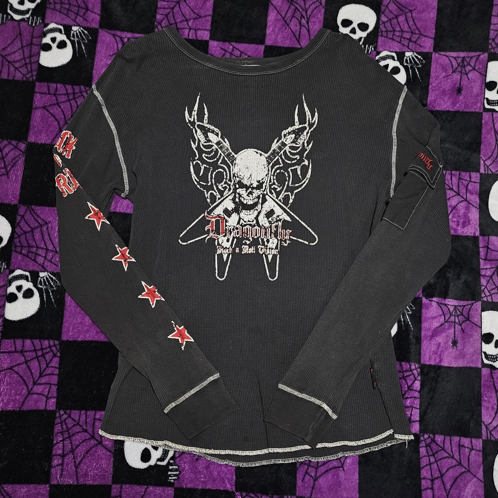 🕸 Dragonfly Hot Topic waffle long sleeve 🕸